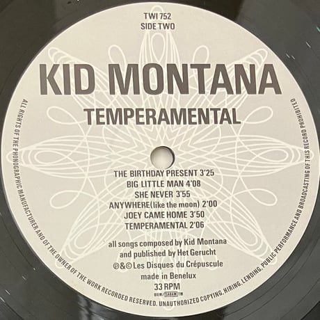 Kid Montana - Temperamental [LP][Les Disques Du Crépuscule] (USED)