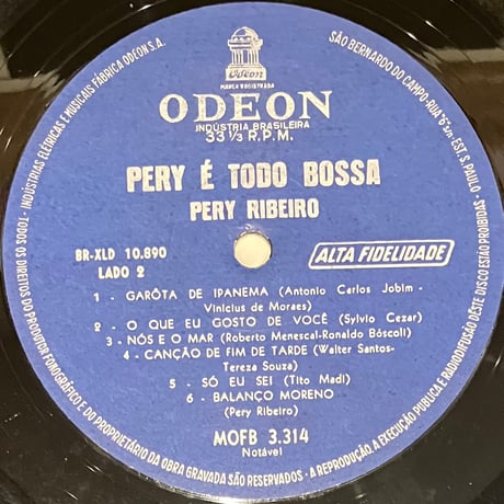 Pery Ribeiro - Pery E Todo Bossa [LP][Odeon] (USED)