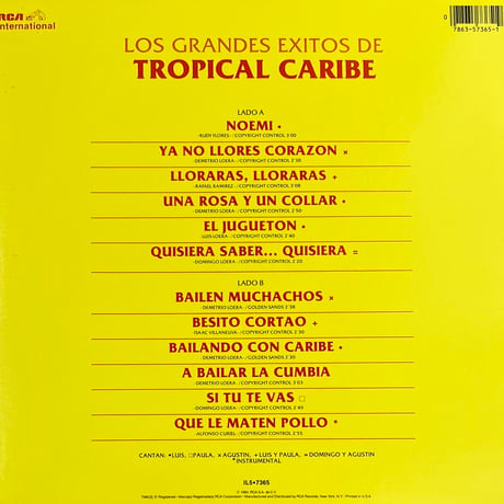 Tropical Caribe - Los Grandes Exitos De Tropical Caribe [LP][RCA International] (USED)