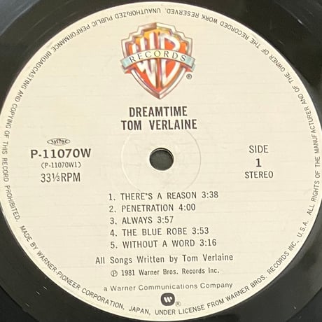 Tom Verlaine - Dreamtime [LP][Warner Bros. Records] (USED)