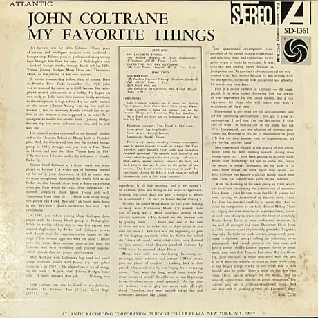 John Coltrane - My Favorite Things [LP][Atlantic] (USED)