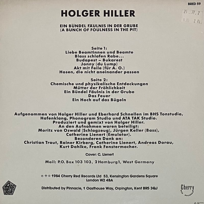 Holger Hiller - Ein Bundel Faulnis In Der Grube