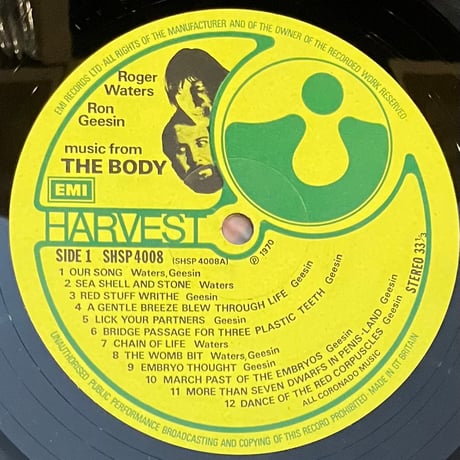 Ron Geesin & Roger Waters - Music From The Body [LP][Harvest] (USED)
