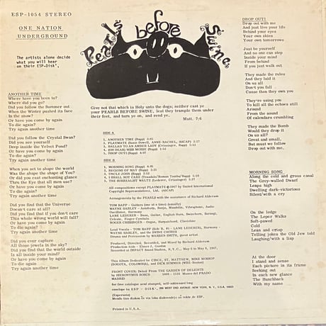 Pearls Before Swine - One Nation Underground [LP][ESP-Disk'] (USED)