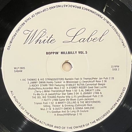 Various - Boppin' Hillbilly Vol. 5 [LP][White Label Records] (USED)