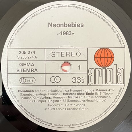 Neonbabies - 1983 [LP][Ariola] (USED)