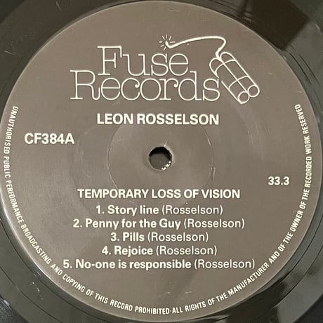 Leon Rosselson - Temporary Loss Of Vision [LP][Fuse Records] (USED)