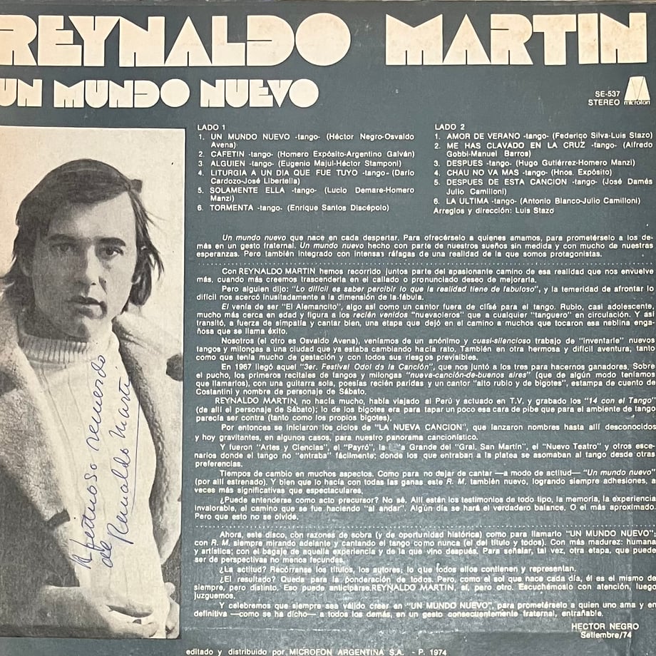 Reynaldo Martin - Un Mundo Nuevo [LP][Microfon]...