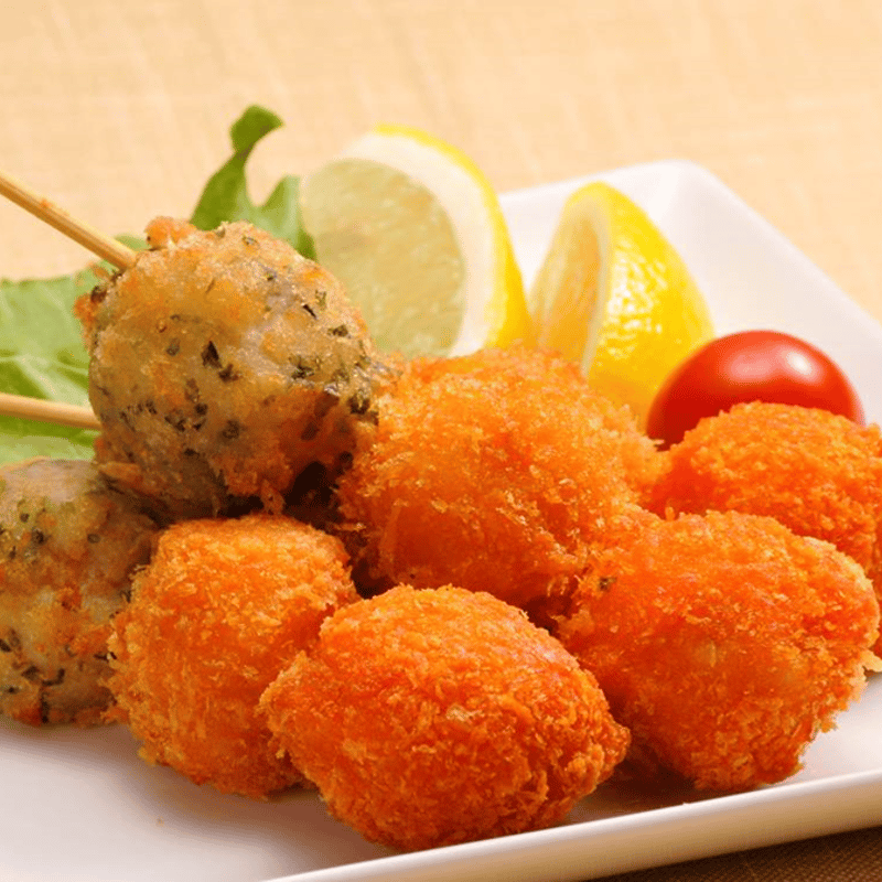 団子、海鮮串焼き用火床　(値下げ中) ケーオー産業 海鮮団子串(たこ・えび・いか) 45g×10串 | MCフーズ