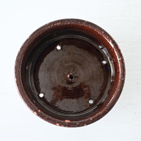 南仏 脚付焦茶色のフェセル Φ12.5cm