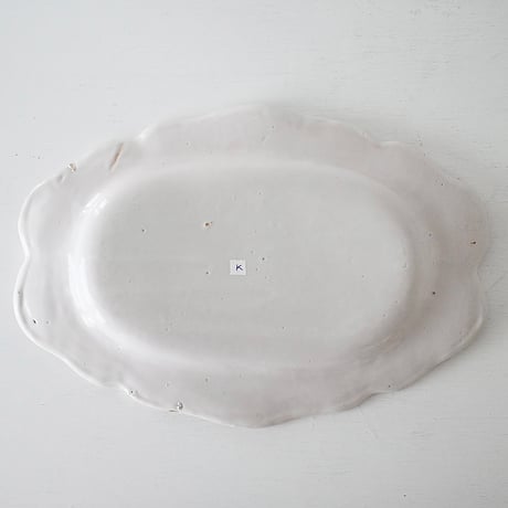 白釉 オーヴァル大皿(K) w39cm