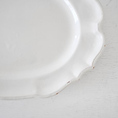 白釉 オーヴァル大皿(S) w43cm