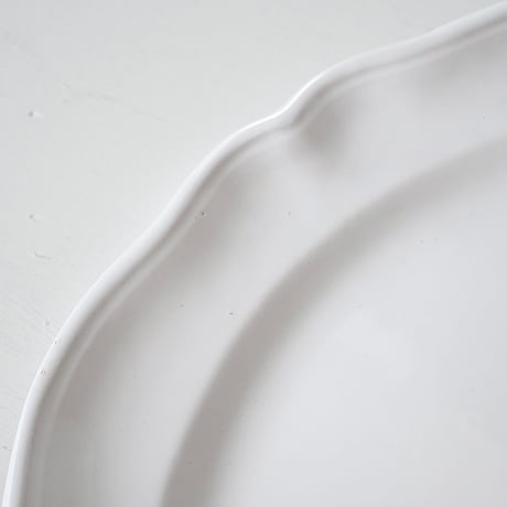 白釉 花リム特大皿(O) Φ37cm