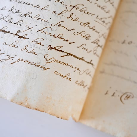 1700年代後期の古い証書(A)