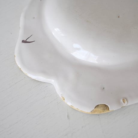 白釉 Moustiers オーヴァル大皿(J) ×印 w39cm