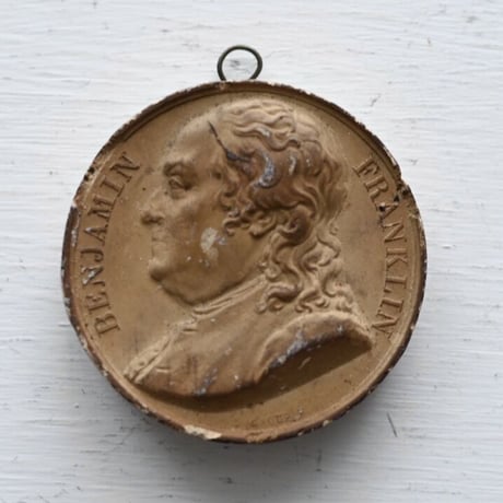 Médaille en Plâtre 石膏メダル no.16 BENJAMIN FRANKLIN