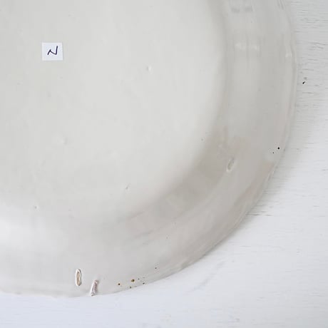 白釉 花リム大皿(N) Φ33cm