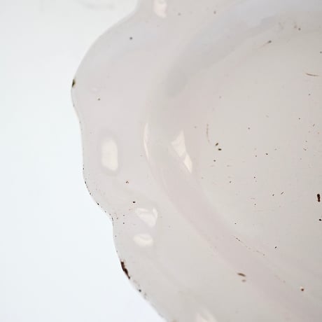 白釉 オーヴァル大皿(H) w39cm
