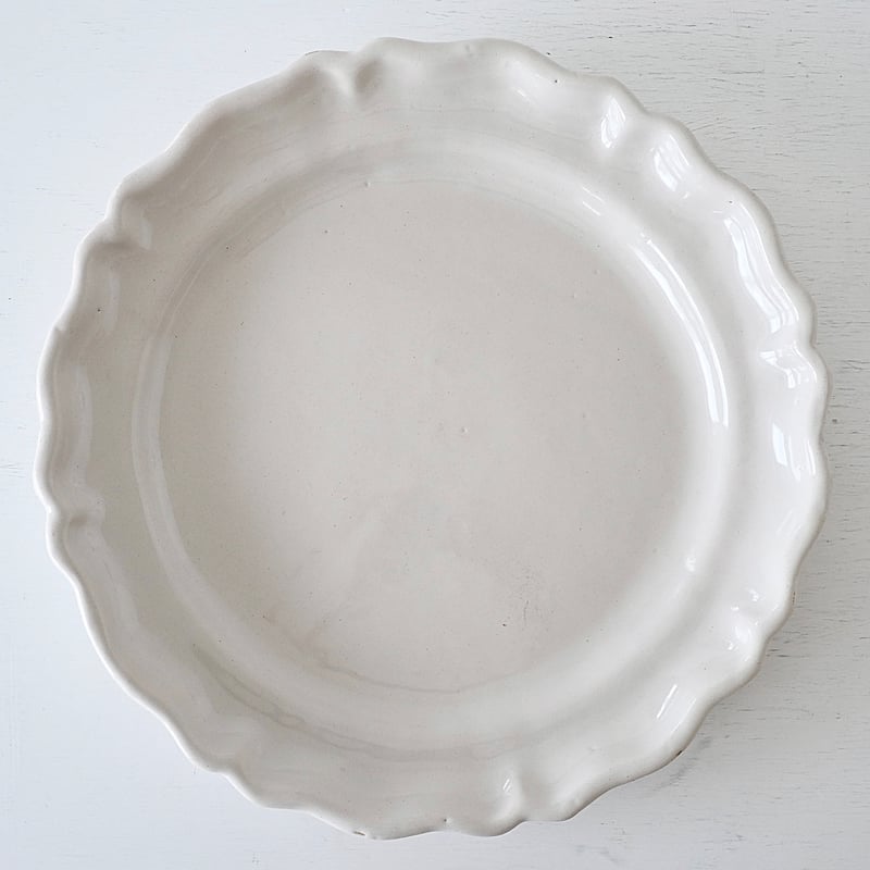 印あり◆19世紀 南仏Varages 青い花リム皿＃ムスティエクレイユモントロー クレイユ＆モントロー 花リム プレート ペールブルー セミクルーズ 深