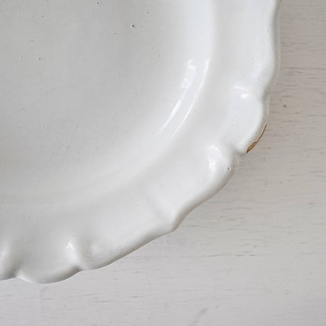 白釉 花リム大皿(K) Φ31.5cm