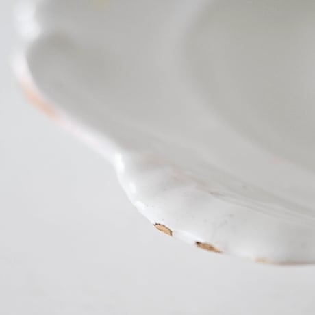 白釉 Moustiers オーヴァル大皿(O) ×印 w41.5cm