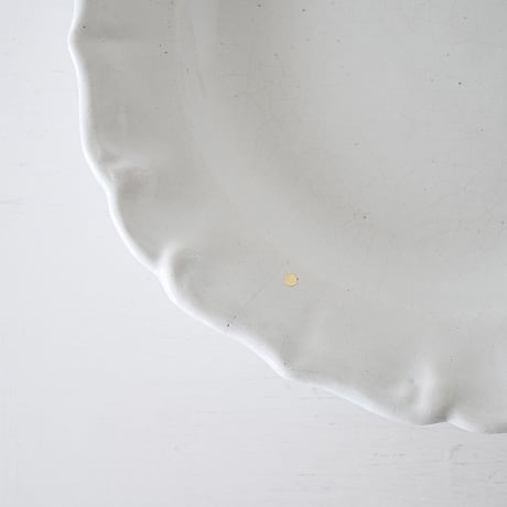 白釉 花リム大皿(K) Φ31.5cm