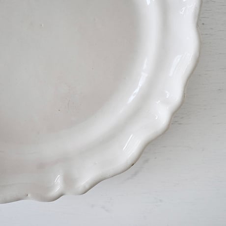 白釉 花リム大皿(M) Φ32.5cm