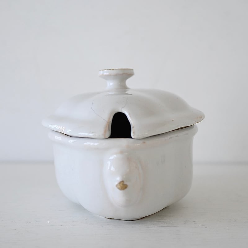 ムスティエのお砂糖入れ 白釉 シュクリエ(砂糖入れ) ※ダメージあり | SOUVENIR de PARIS