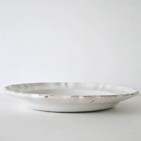 白釉 Moustiers 特大深皿(P) ※×印 Φ39.5cm