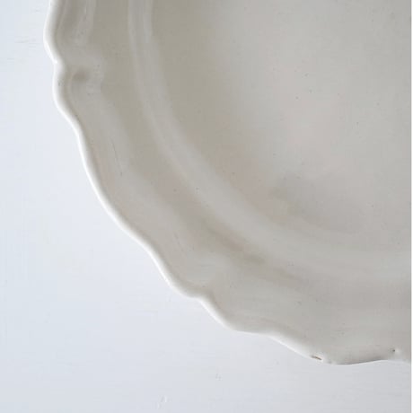 白釉 花リム大皿(M) Φ32.5cm