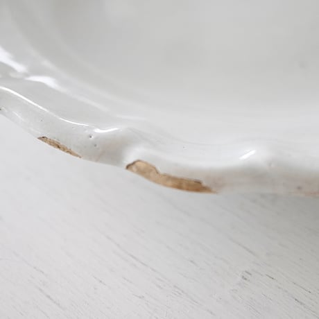 白釉 花リム大皿(K) Φ31.5cm