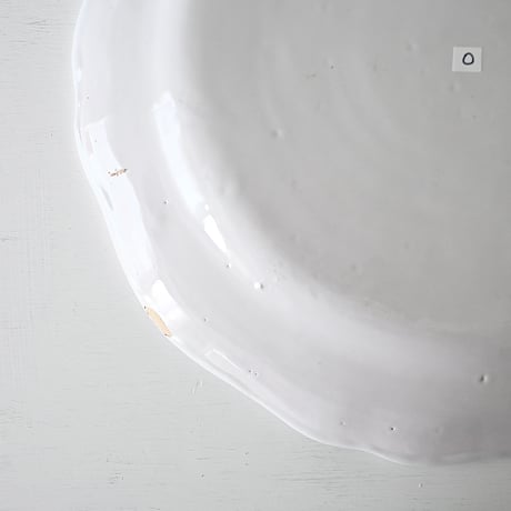 白釉 花リム特大皿(O) Φ37cm