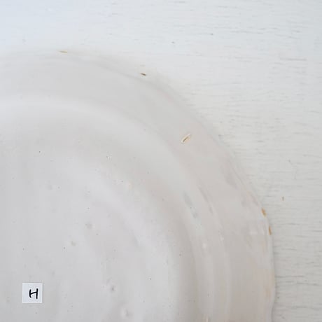 白釉 花リム深皿大皿(H) Φ31cm