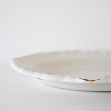 白釉 オーヴァル大皿(U) w37cm