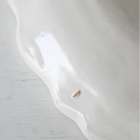 白釉 花リム大皿(M) Φ32.5cm