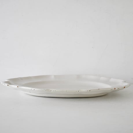 白釉 オーヴァル大皿(S) w43cm