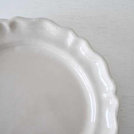 白釉 花リム大皿(M) Φ32.5cm