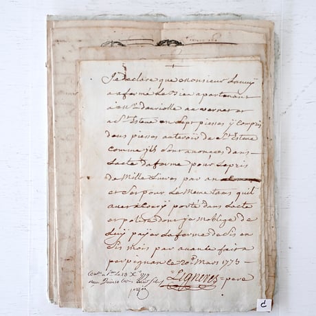 1700年代後期の古い証書(C)