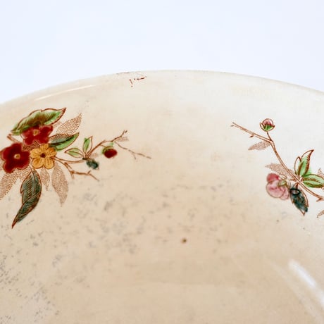 窯元不明 お花が描かれた大きなボウル