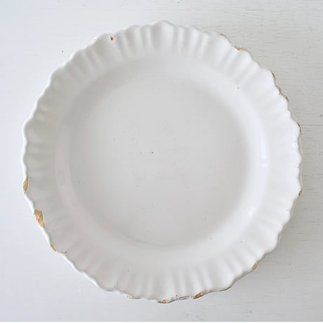 白釉 リム波波大皿(I) Φ29cm