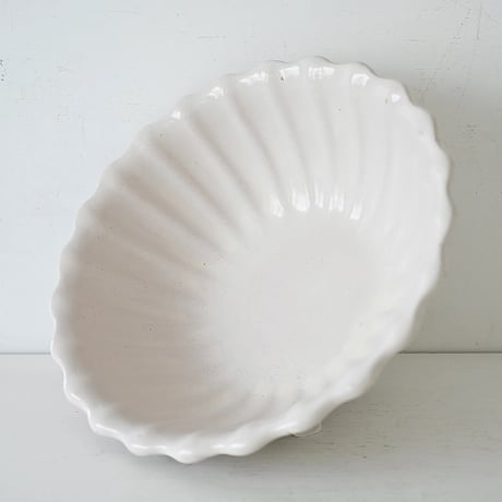 白釉 花輪皿(サラディエ) Φ29.5cm