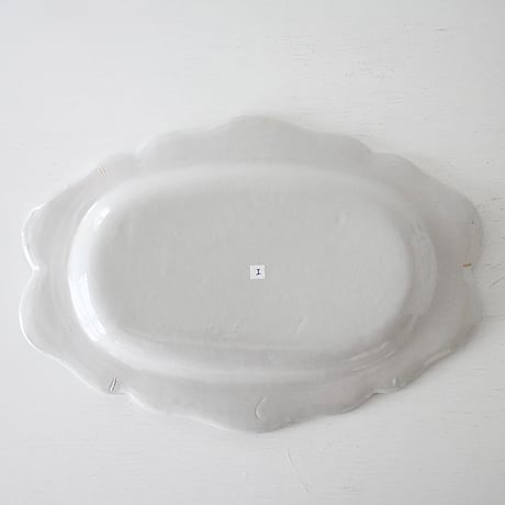 白釉オーヴァル大皿 (I) w39.5cm