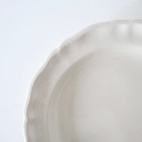 白釉 花リム大皿(N) Φ33cm