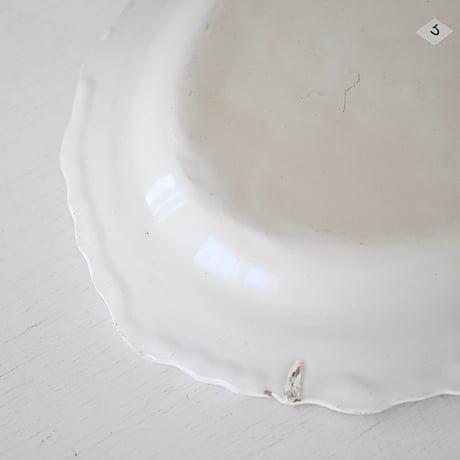 白釉 オーヴァル大皿(U) w37cm