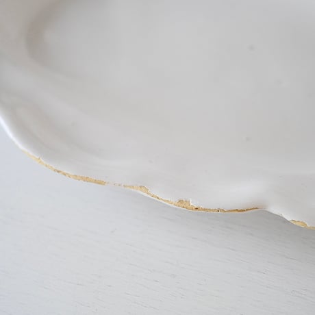 白釉 Moustiers オーヴァル大皿(J) ×印 w39cm