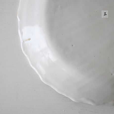 白釉 リム波波大皿(I) Φ29cm