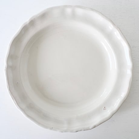 白釉 花リム大皿(N) Φ33cm