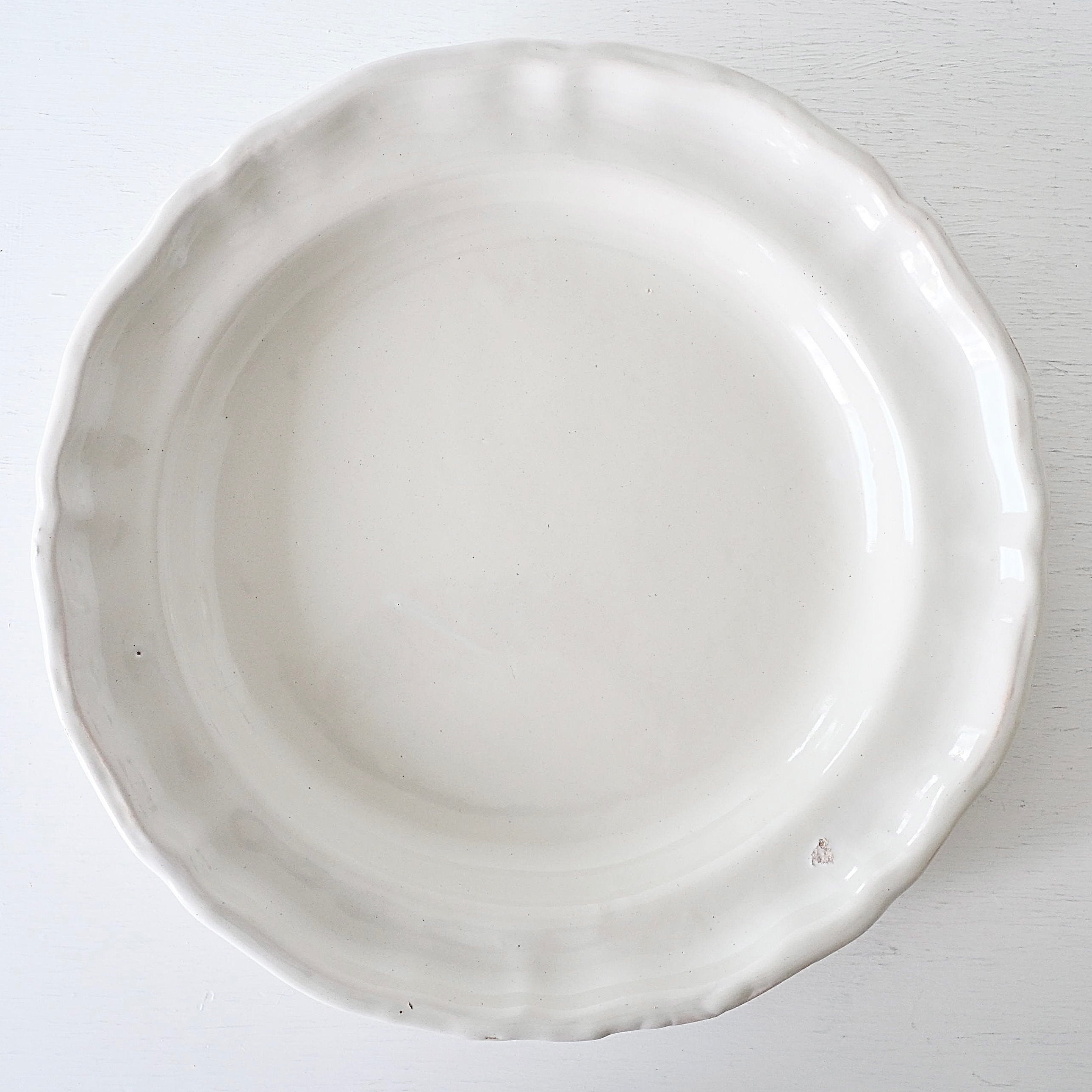 白釉 花リム大皿(N) Φ33cm | SOUVENIR de PARIS