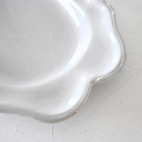白釉オーヴァル大皿 (I) w39.5cm