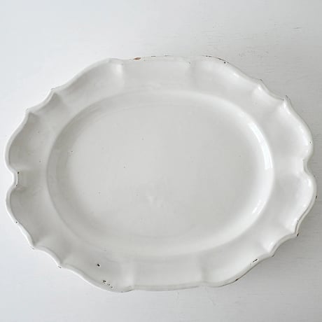 白釉 オーヴァル大皿(S) w43cm